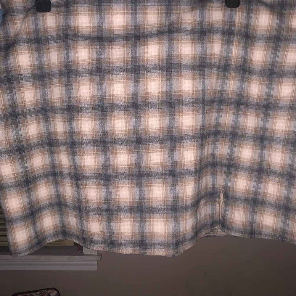 Plaid Skirt in Blue and Beige